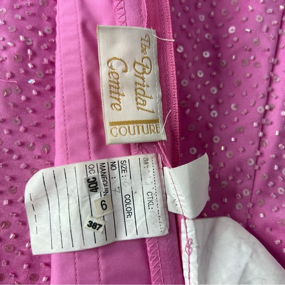 The bridal centre couture corset Pink sparkly Sequin Strapless Top - Picture 7 of 10